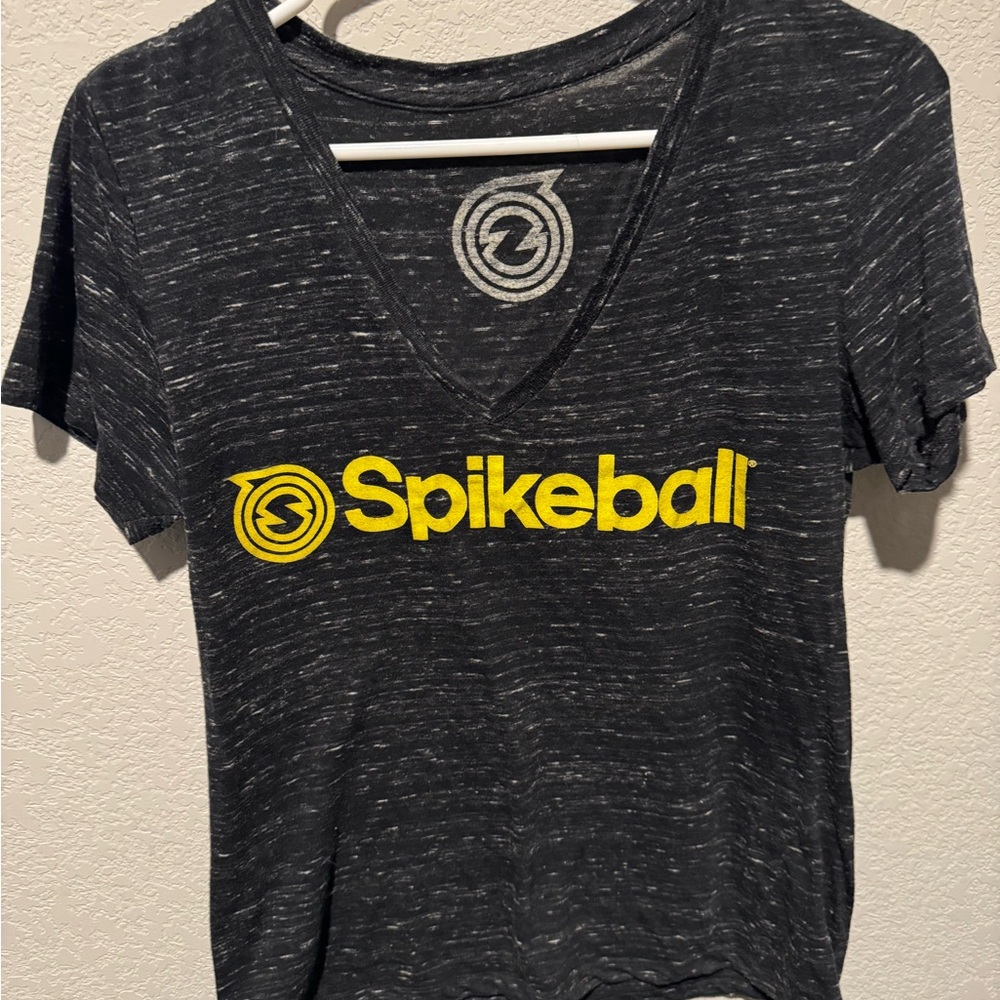 Spikeball Black V-Neck T-Shirt
